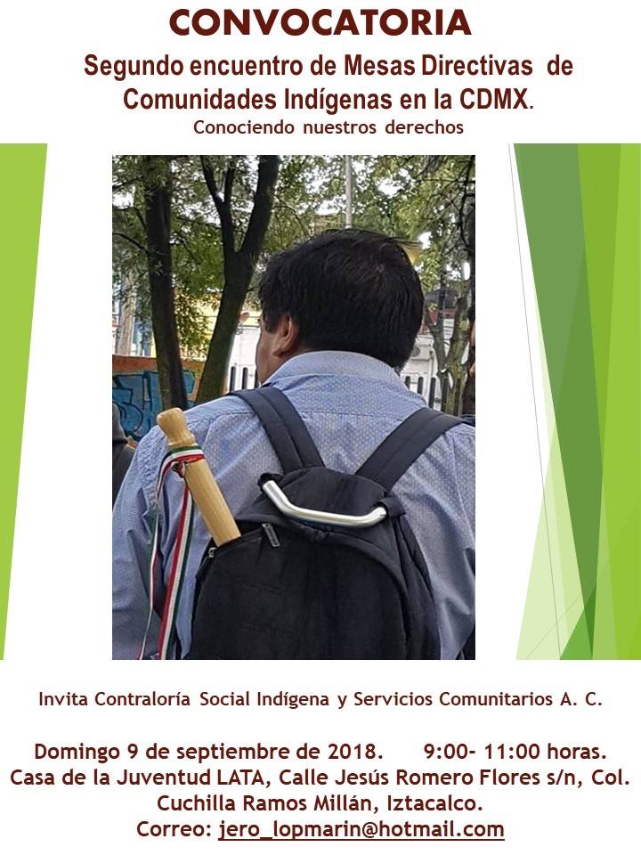 2do. Encuentro de Mesas Directivas  de Comunidades Indígenas en la CDMX